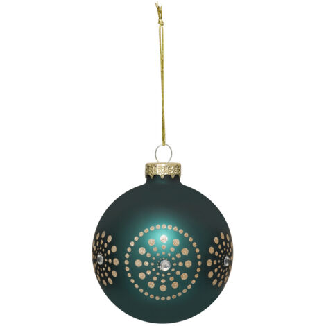 Déco Sapin Boule de Noël en Verre D 8 cm Vert déco Feu d'artifice - Feeric Christmas (1/2)