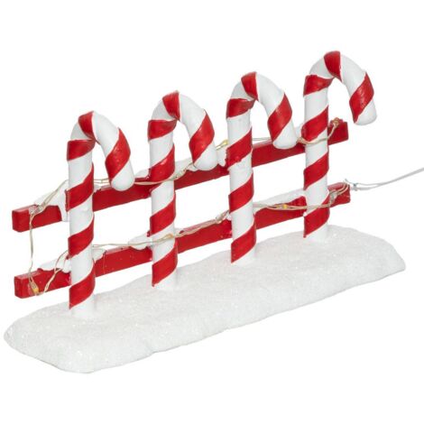 Accessoire pour Village de Noël Barrière Sucre d'orge éclairée 12 LED - Feeric Christmas (1/3)
