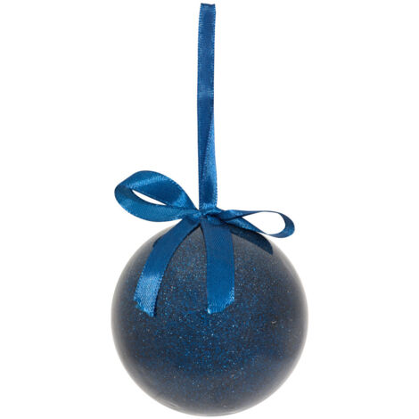 Déco Sapin Boule de Noël Bleu pailleté D 7.5 cm - Feeric Christmas (1/2)
