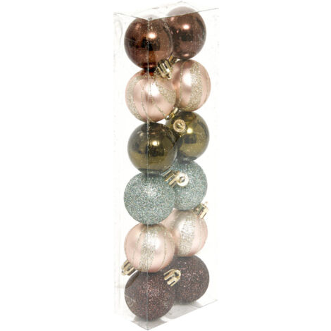 Déco de sapin Lot de 12 Boules de Noël D 4 cm - Multicolore - Feeric Christmas (1/5)