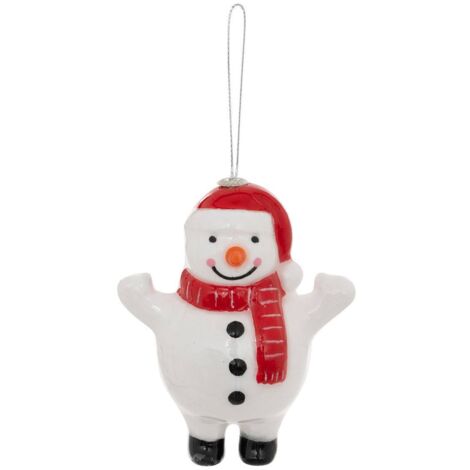 Sujet bonhomme de neige papier H.12cm blanc - Atmosphera créateur d'intérieur