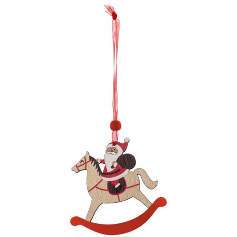 SDN BOIS CHEVAL PN ROUGE 8,5CM - Feeric lights & christmas