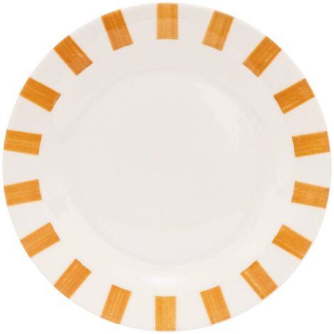 Lot de 6 assiettes dessert Cheri jaune D19xH1,8cm - Atmosphera créateur d'intérieur