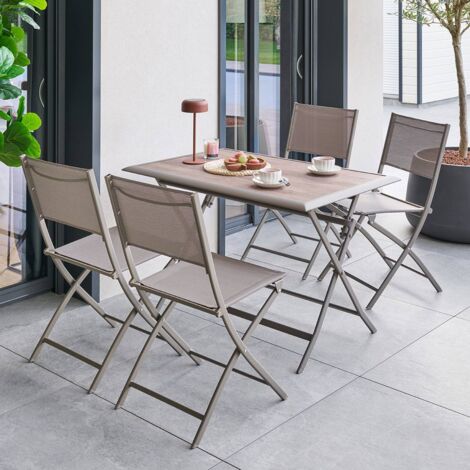 Table de jardin 4 places Azua pliable café 110x71cm - Hespéride