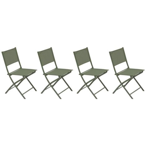 Lot de 4 chaises de jardin Modula pliables vert laurier - Hespéride