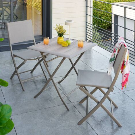 Table de jardin 2 places Azua pliable café 71x71cm - Hespéride