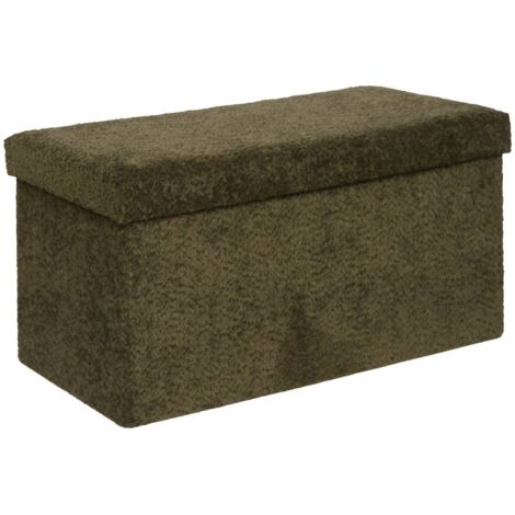 Pouf Pliable Coffre Soana Kaki 76x38cm - Atmosphera créateur d'intérieur