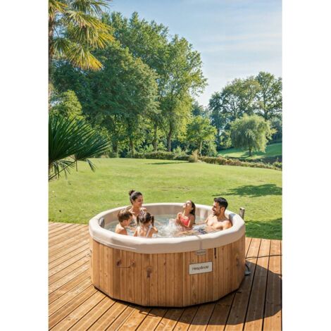 Spa semi rigide 5 à 7 places argile et effet bois - Hespéride