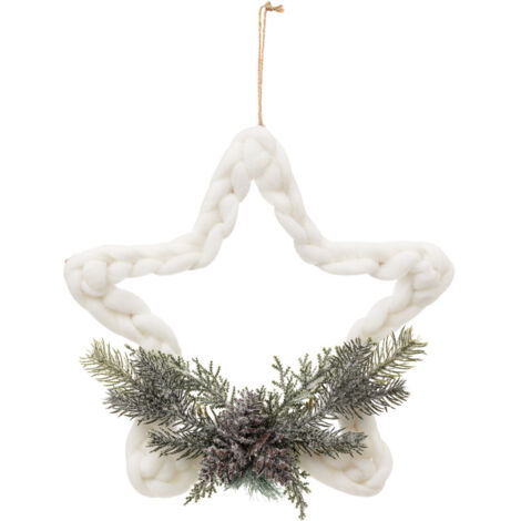 Décoration de sapin laine étoile branche givrée 30cm - Atmosphera créateur d'intérieur (1/2)