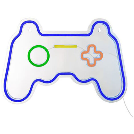 Tube néon mural led Manette bleu L 41cm - Atmosphera créateur d'intérieur (1/5)