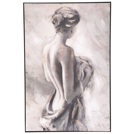 Tableau Toile murale encadrée peinte Nu 60 x 90 cm - Atmosphera
