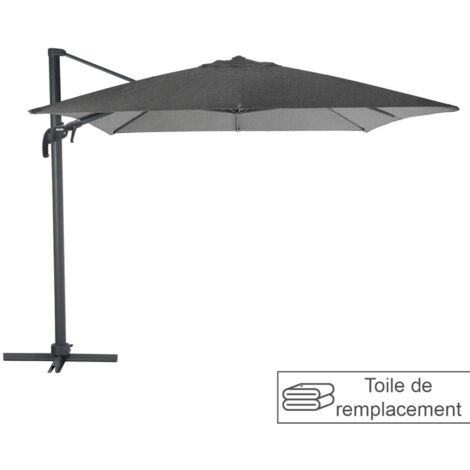 Hesperide – Toile parasol 3x3m en oléfine – Déperlant et anti-décoloration – Protection UV – Fixation rapide avec encoches baleines