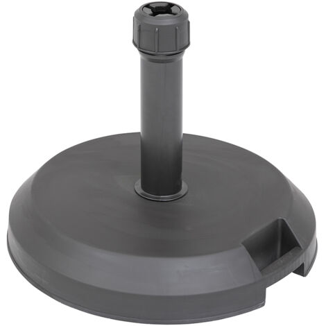 Hesperide – Pied de parasol béton noir 29kg – Résistant aux intempéries – Compatible mâts 35/38/48mm – Dimensions D. 47 x H. 38 cm