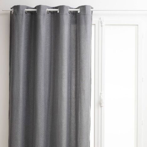 Rideau En Velours Côtelé Ivoire 140x260 Cm - Flanelle Douce, 8 œillets, Lavable 30°C