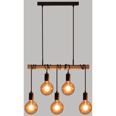 Suspension Jake métal noir H120cm - Atmosphera créateur d'intérieur