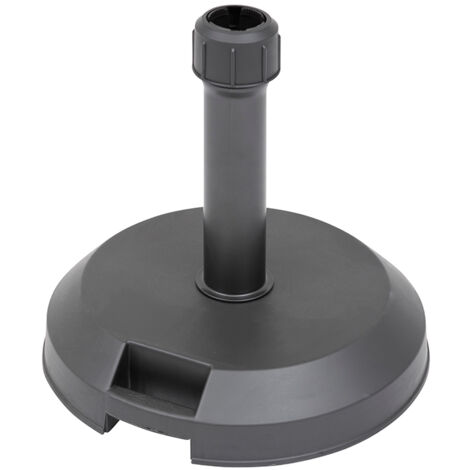 Hesperide – Pied de parasol béton 17kg noir – Compatible mâts 35/38/48mm – Dimensions Ø38,5 x H37cm – Poignée pour déplacement facile