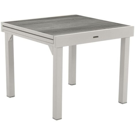 Table de jardin extensible Azua en aluminium coloris gris L.160