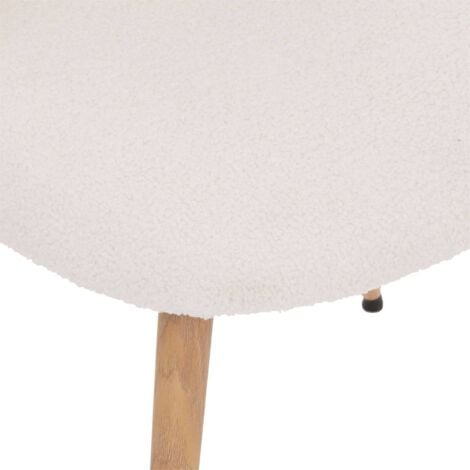 Chaise Slano pieds imitation hêtre bouclette blanc - Atmosphera créateur d'intérieur