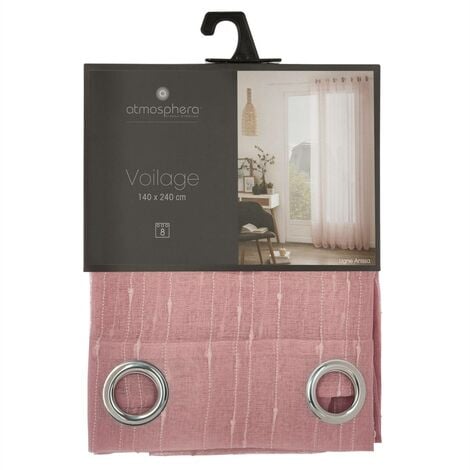 Voilage Anissa rose 140x240cm - Atmosphera créateur d'intérieur