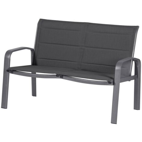 Salon de jardin Elyn anthracite & graphite 4 places en aluminium - Hespéride