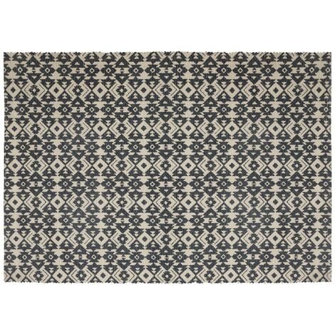 Pegane - Tapis anti-poussière rectangulaire en polyamide gris