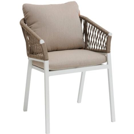 Fauteuil fil de jardin en métal et résine tressée rio (lot de 2) (gris et  bleu)