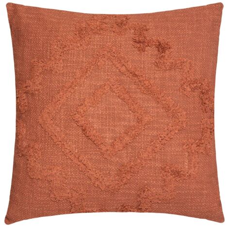 Atmosphera – Coussin palette déhoussable en coton tufté terracotta 40 x 40 cm – Rembourrage en polyester – Lavable en machine à 30° (1/10)
