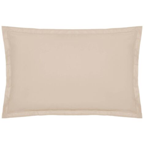 Atmosphera – Taie d'oreiller en coton beige 50x70cm – Finition point bourdon ton sur ton – Labellisée OEKO-TEX – Confort et élégance