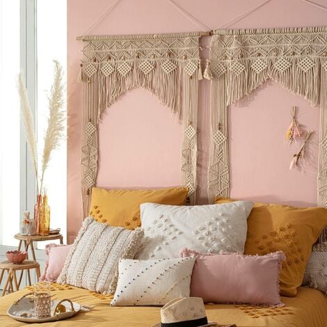 Rideau fil Arche macramé blanc ivoire 90x200cm - Atmosphera créateur d'intérieur