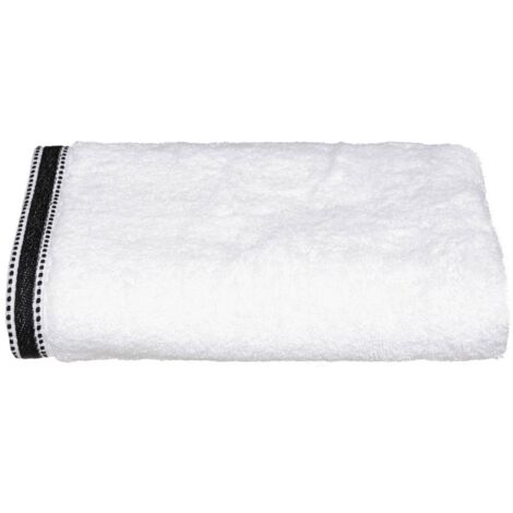 Drap de bain en Coton Blanc tissu éponge 70 x 130 cm - Atmosphera