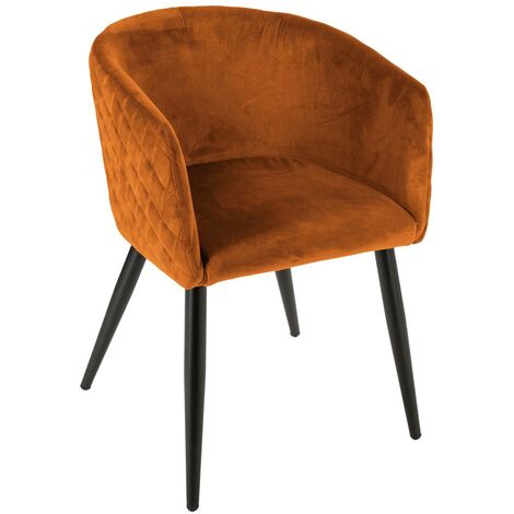 Fauteuil Marlo velours ambre - Atmosphera créateur d'intérieur