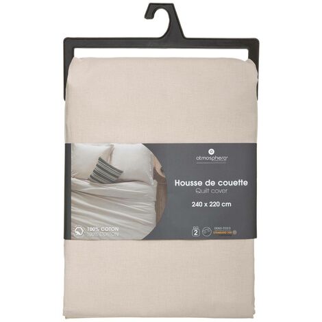 Housse de couette Carina coton beige 240x220cm - Atmosphera créateur d'intérieur
