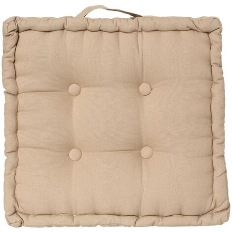 Coussin de Sol en Coton Beige lin 40 x 40 cm - Atmosphera (1/6)