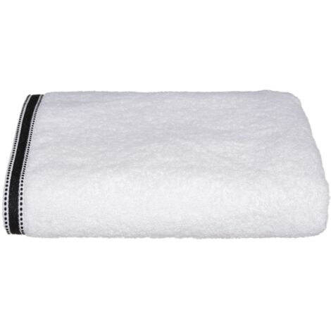Drap de bain en Coton Blanc tissu éponge 100 x 150 cm - Atmosphera (1/5)