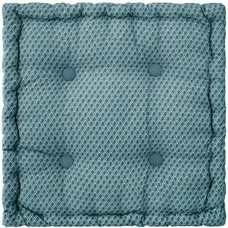 Atmosphera – Coussin de sol géométrique 40x40 cm – 100% coton doux – Confort optimal pour coin lecture – Poignée intégrée pour déplacement facile