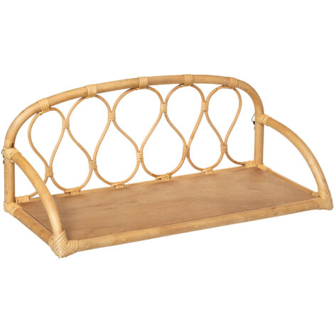Atmosphera – Étagère murale enfant en rotin 57 x 24 cm – Design rétro et épuré – Pour chambres d'enfants – Installation facile sur mur solide (1/6)