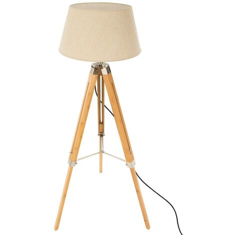 Lampadaire Trépied en Bambou et Abat-jour Ivoire H 145 cm - Atmosphera