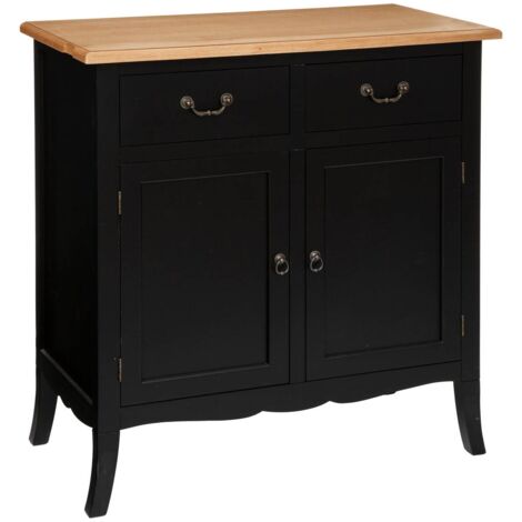 Buffet 2 portes Chrysa noir 80x85cm Atmosphera cr ateur d int rieur