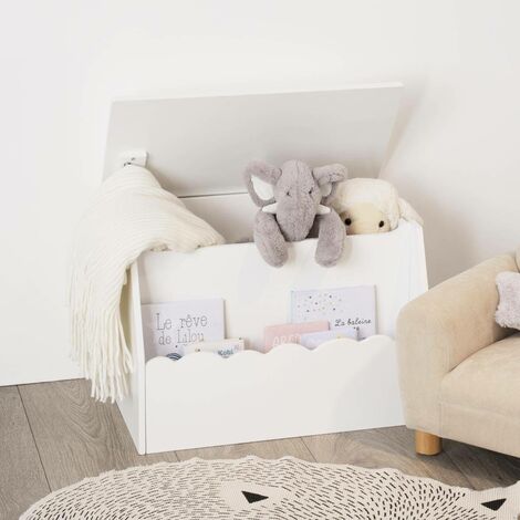 Coffre à jouets et bibliothèque enfant blanc 58x38cm - Atmosphera créateur d'intérieur