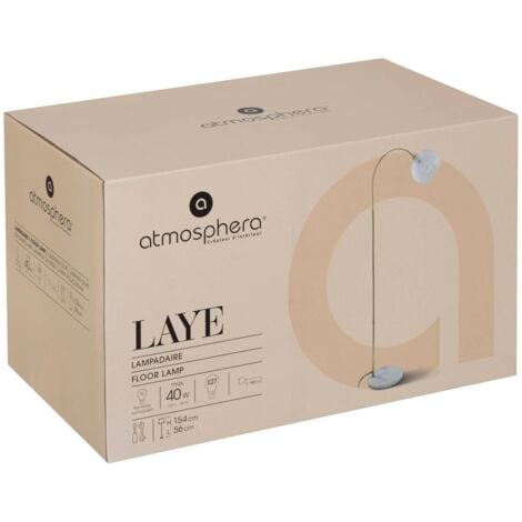 Lampadaire arc Laye marbre doré H150cm - Atmosphera créateur d'intérieur
