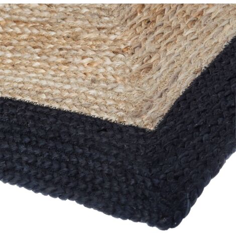Tapis Kahi en jute bord noir 120x170cm - Atmosphera créateur d'intérieur