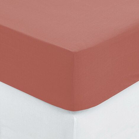 Drap housse 2 Personnes en Coton Rose blush 160 x 200 cm - Atmosphera (1/6)
