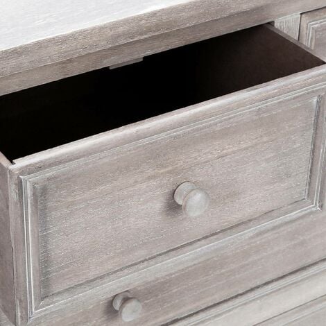 Chiffonnier Charme bois blanchi 5 tiroirs - Atmosphera créateur d'intérieur