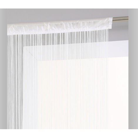 Atmosphera – Rideau à fils blanc 90 x 200 cm – 100% polyester – Densité 500 fils/mètre – Finition passe-tringle pour installation rapide
