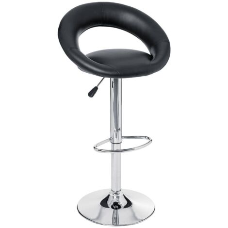 Atmosphera – Lot de 2 tabourets de bar noir – Hauteur d'assise 75cm – Design moderne et arrondi – Structure stable pour soirées conviviales (1/4)