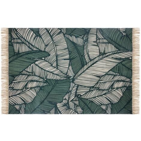 Tapis Jungle coton vert 120x170cm - Atmosphera créateur d'intérieur
