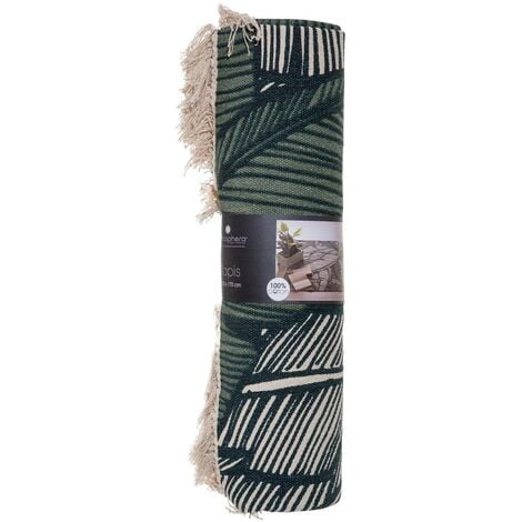 Tapis Jungle coton vert 120x170cm - Atmosphera créateur d'intérieur