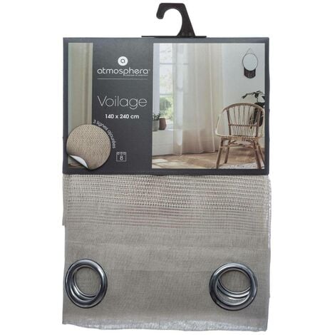 Voilage Sab beige 140x240cm - Atmosphera créateur d'intérieur