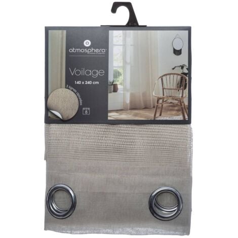 Voilage Sab beige 140x240cm - Atmosphera créateur d'intérieur