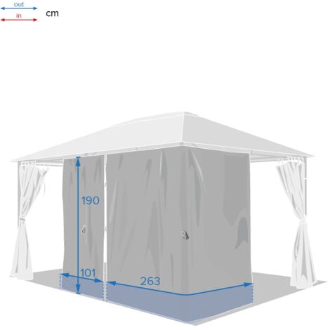 Rideaux pour tonnelle Santorini écru 4x3m en polyester - Hespéride